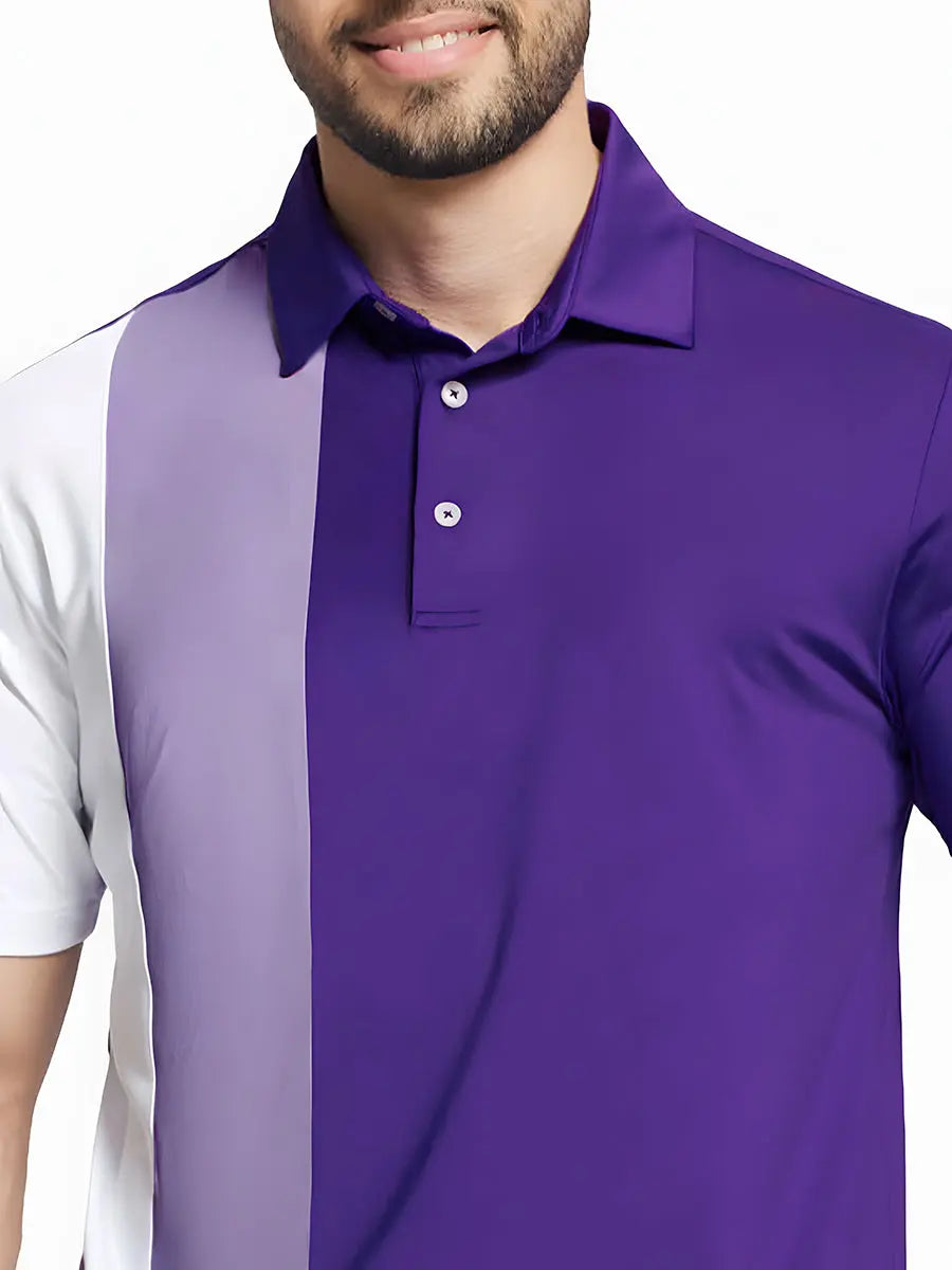 Moisture Wicking Color Block Polo Shirts