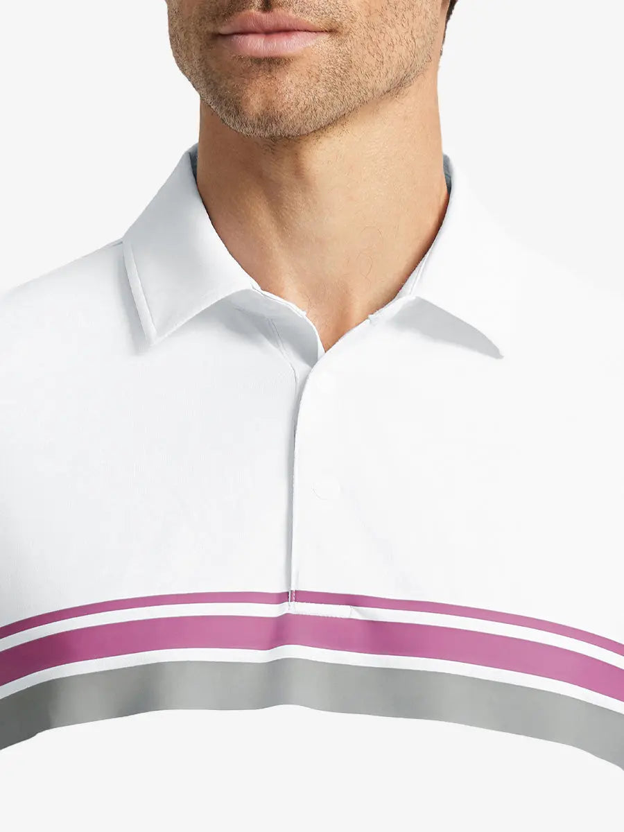 Stylish Chest Print Snap Polo
