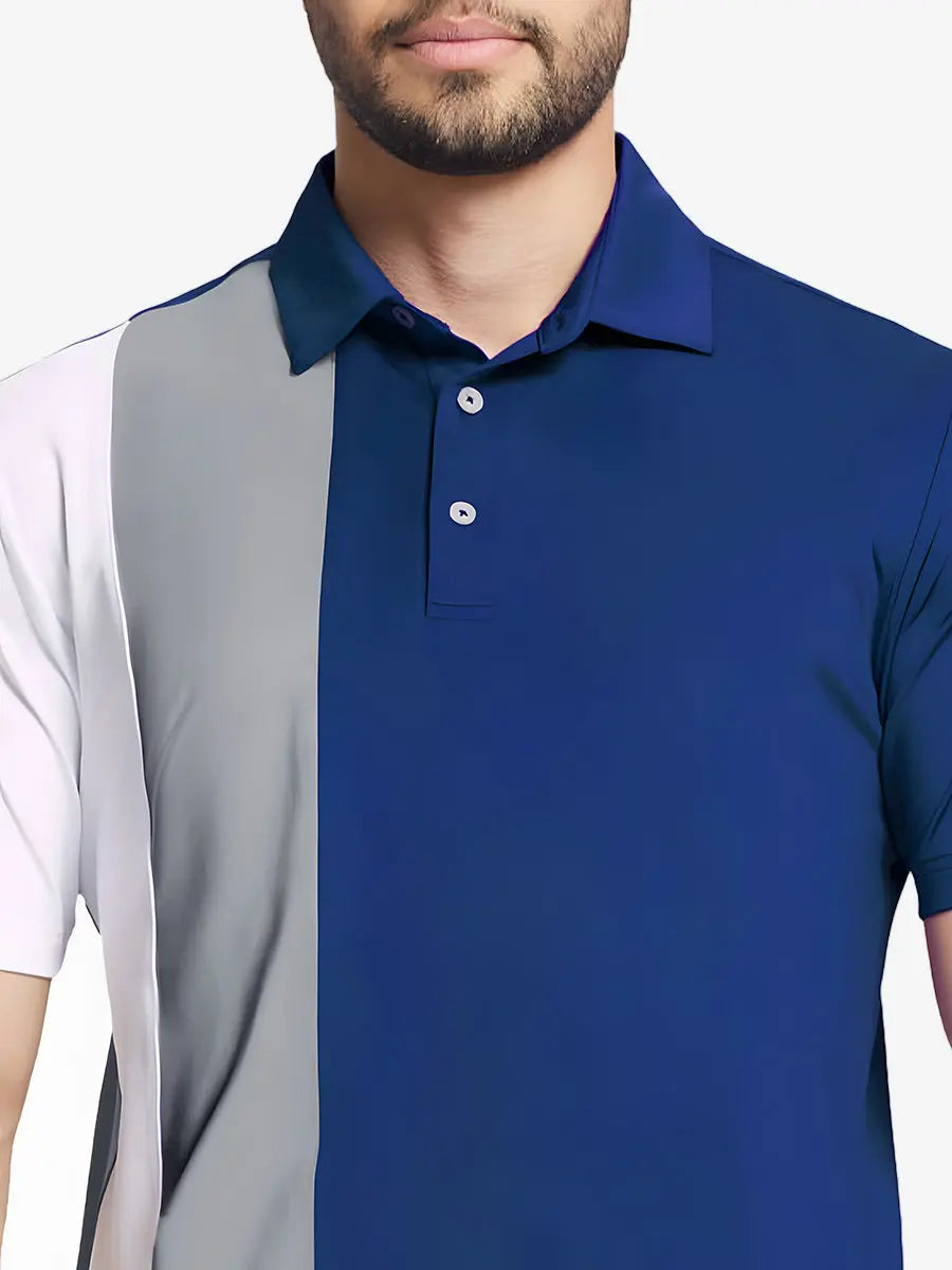 Moisture Wicking Color Block Polo Shirts