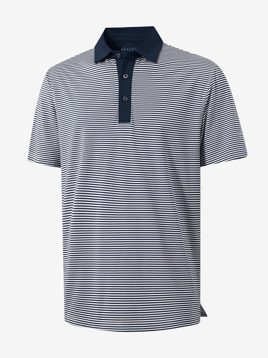 Upgraded Two-tone Striped Quick Dry Polo Shirt