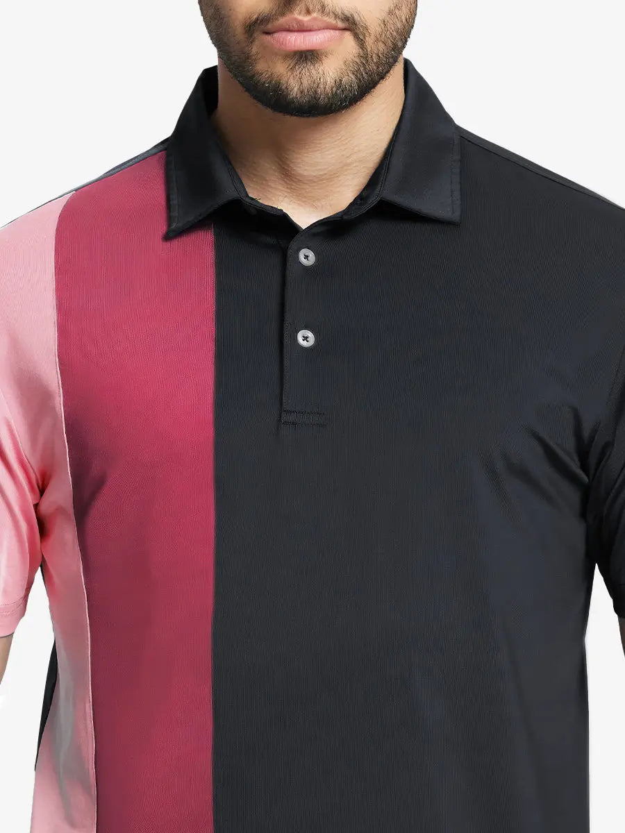 Moisture Wicking Color Block Polo Shirts