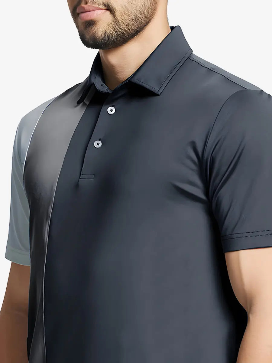 Moisture Wicking Color Block Polo Shirts