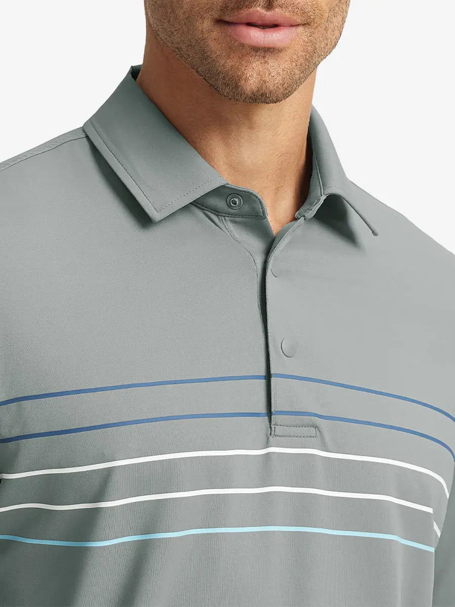 Stylish Chest Print Snap Polo