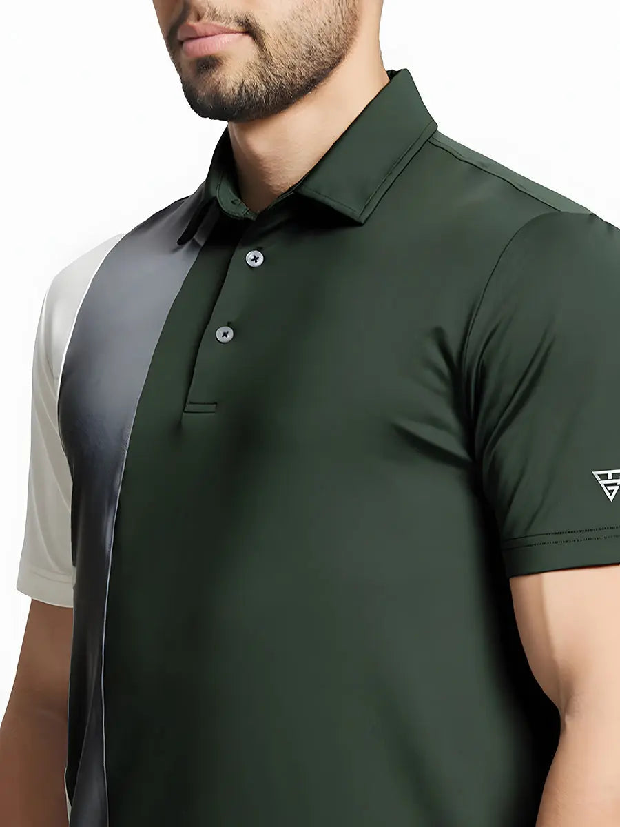 Moisture Wicking Color Block Polo Shirts