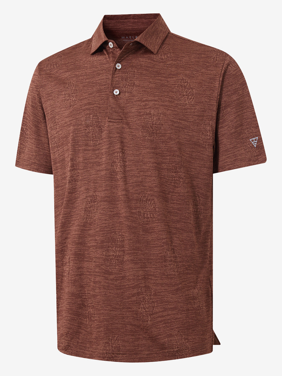 Breathable Jacquard Pattern 3-Button Golf Polo