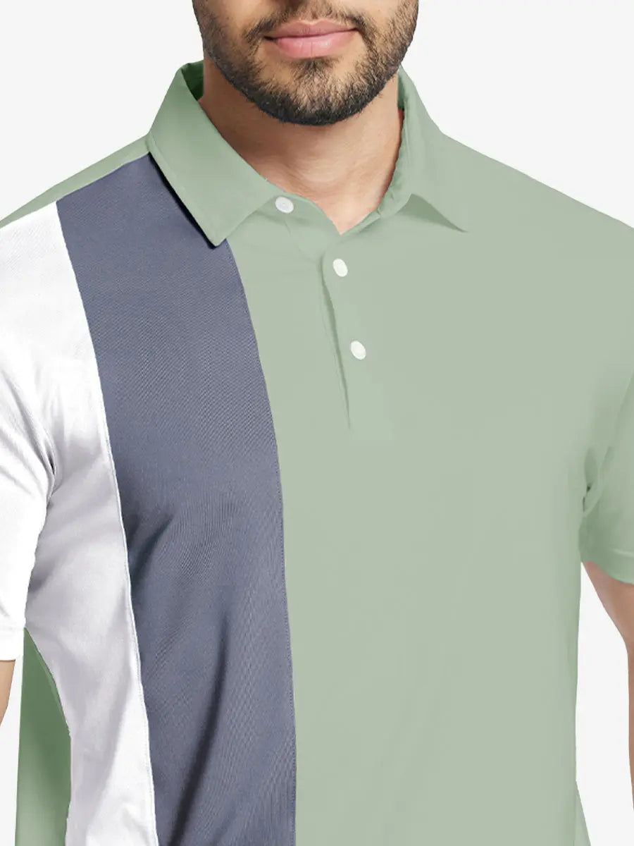Moisture Wicking Color Block Polo Shirts