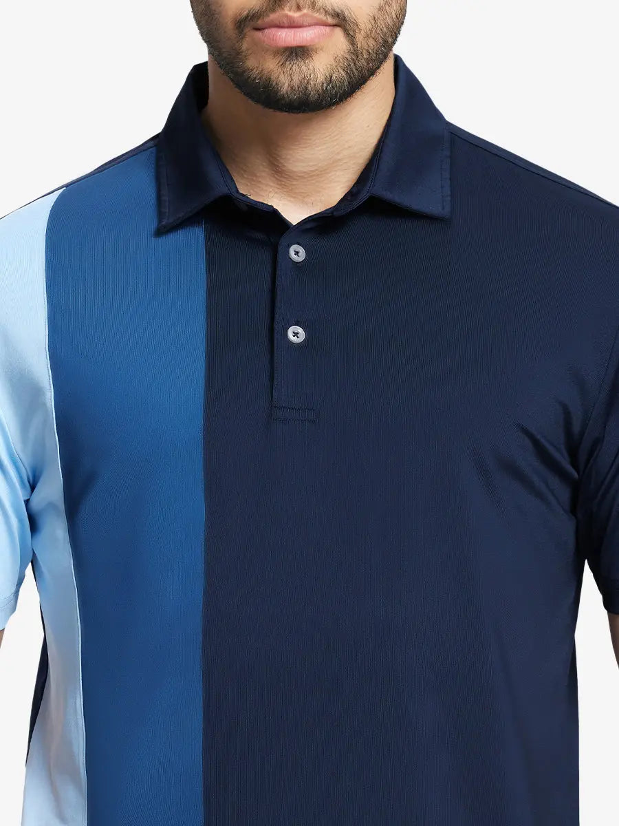 Moisture Wicking Color Block Polo Shirts