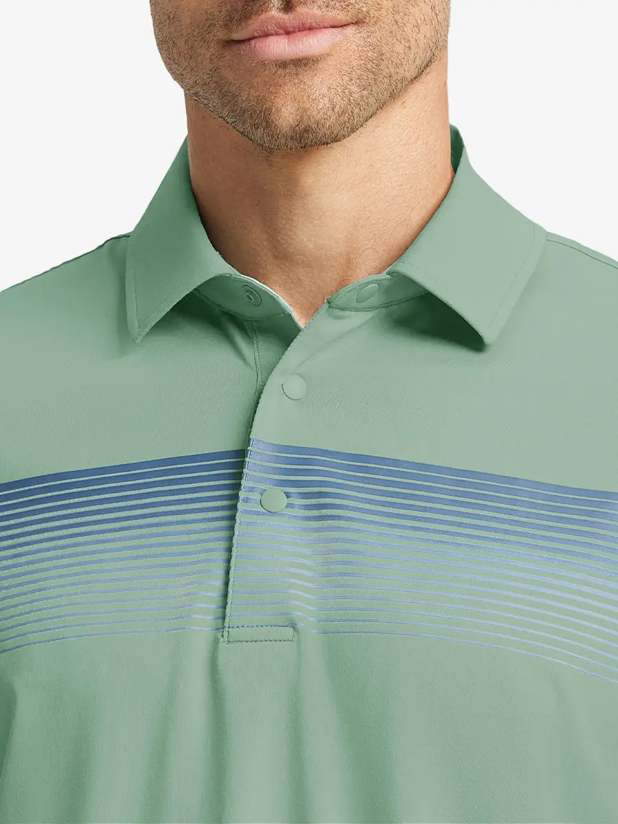 Stylish Chest Print Snap Polo
