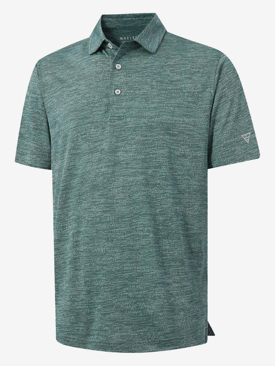 Breathable Jacquard Pattern 3-Button Golf Polo