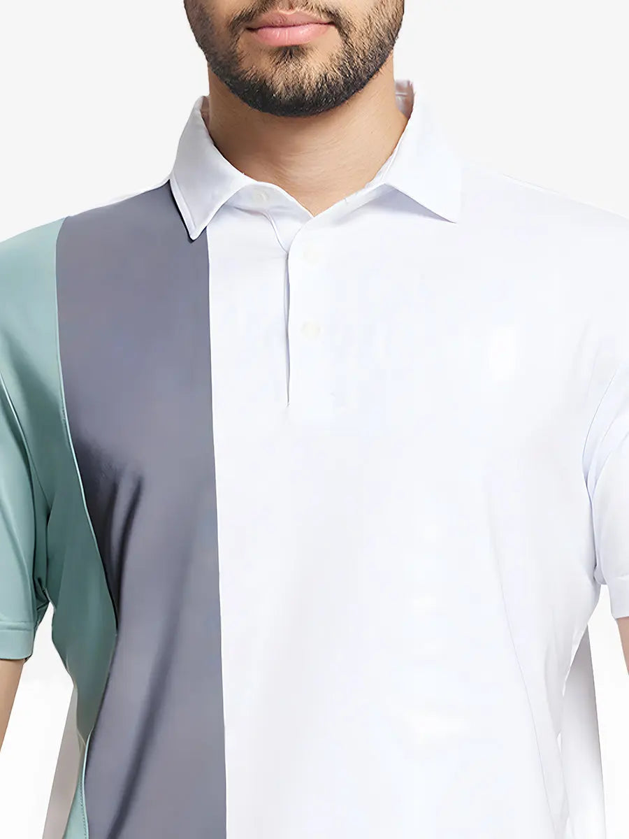Moisture Wicking Color Block Polo Shirts