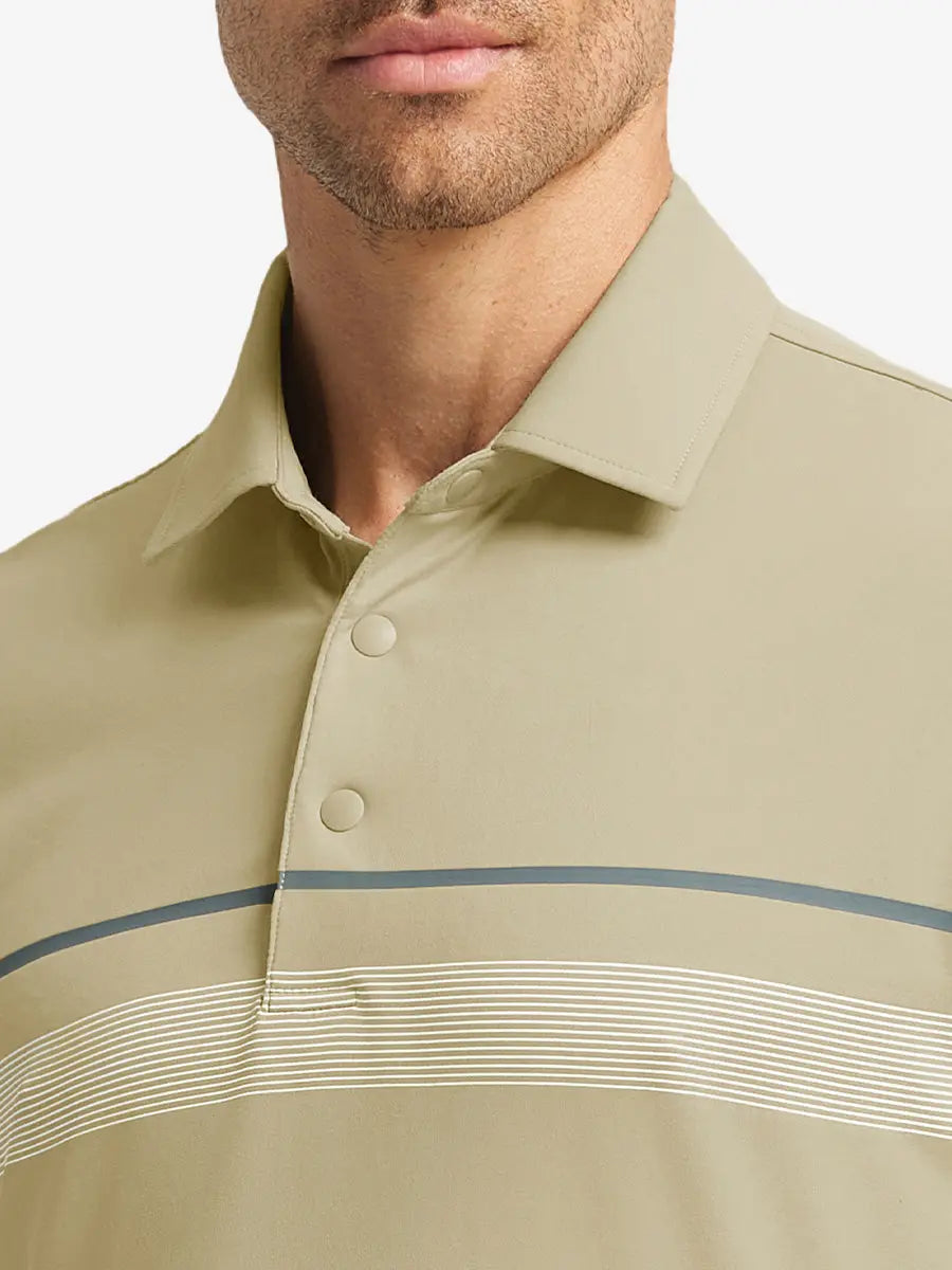 Stylish Chest Print Snap Polo