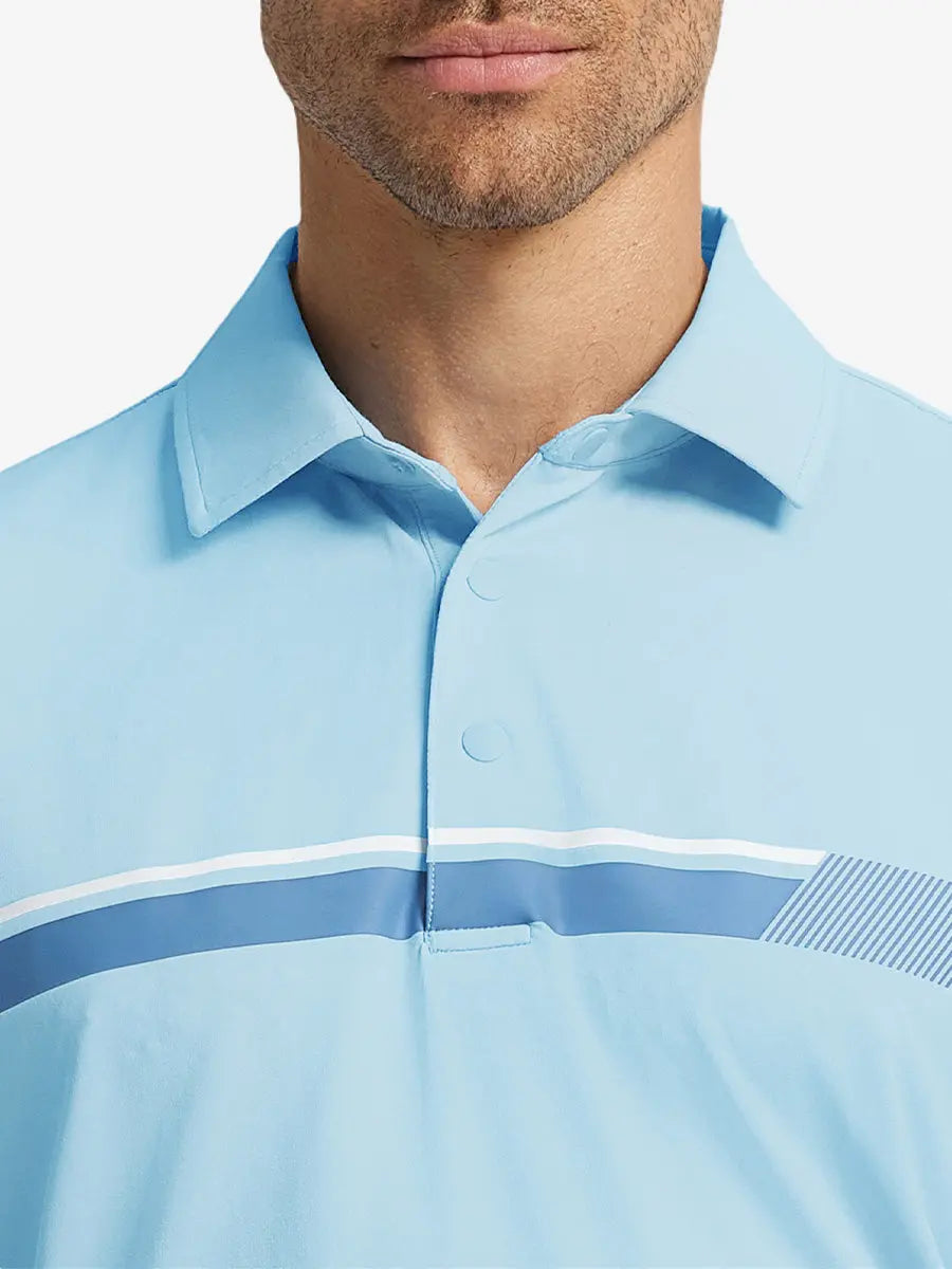Stylish Chest Print Snap Polo