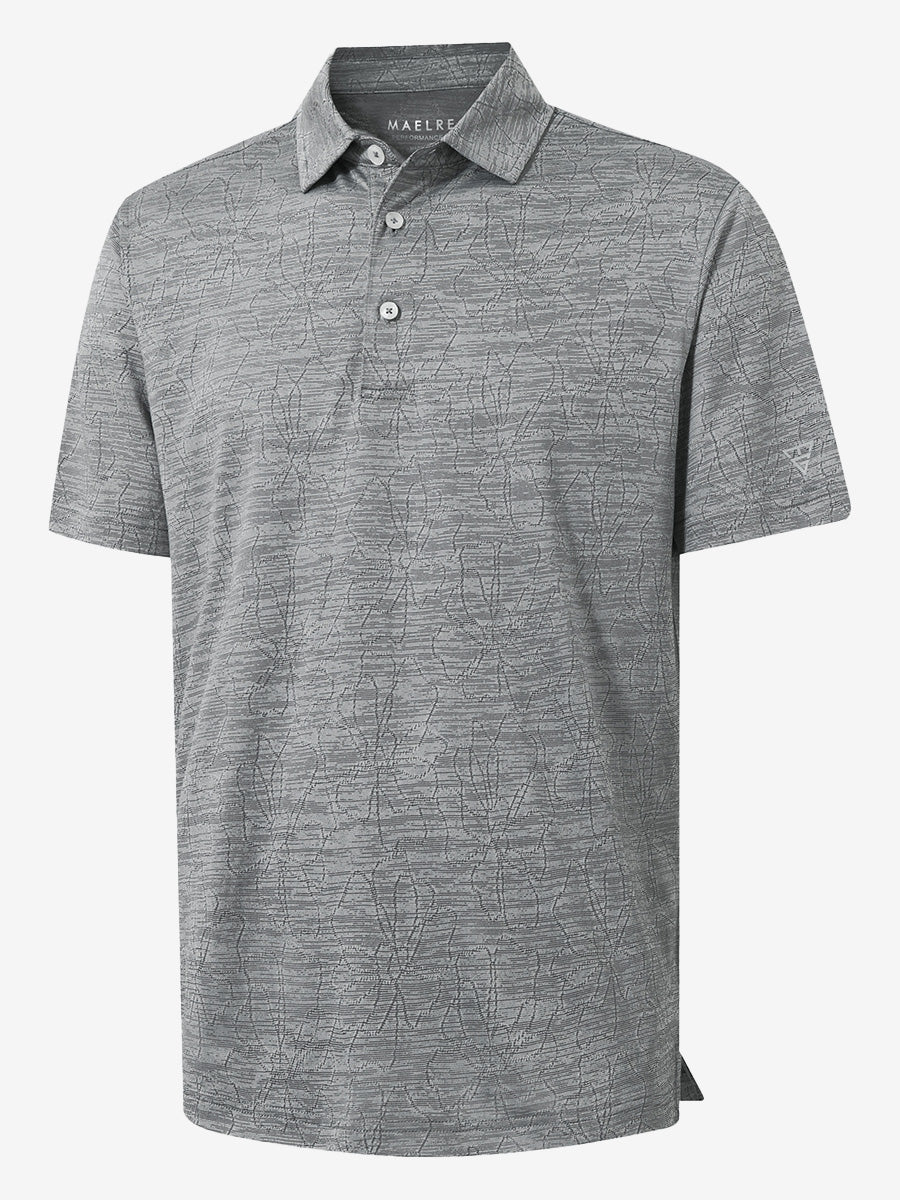Breathable Jacquard Pattern 3-Button Golf Polo