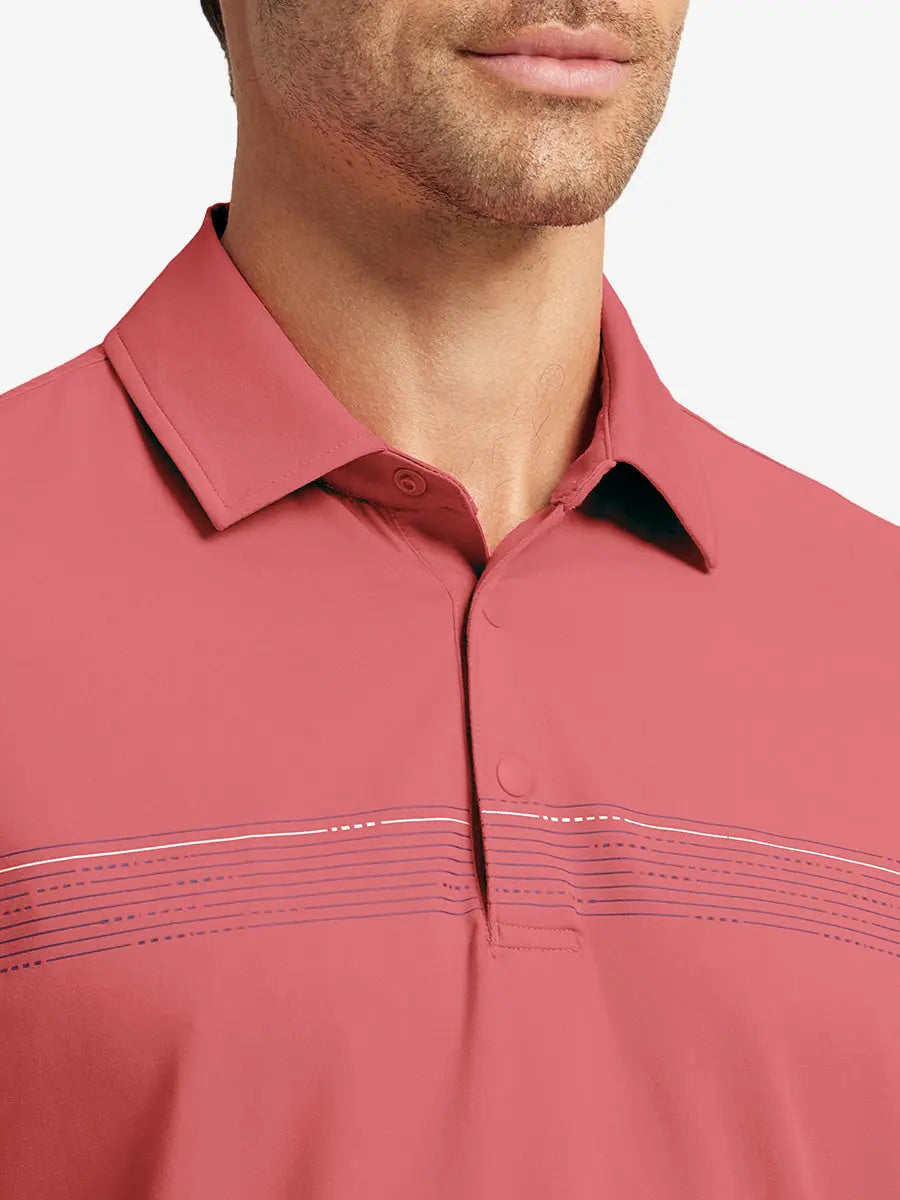 Stylish Chest Print Snap Polo