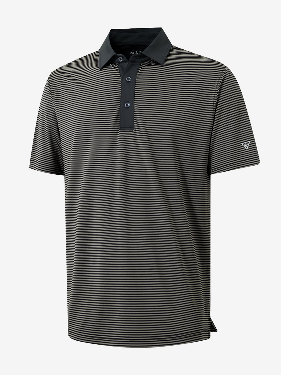 Upgraded Two-tone Striped Quick Dry Polo Shirt