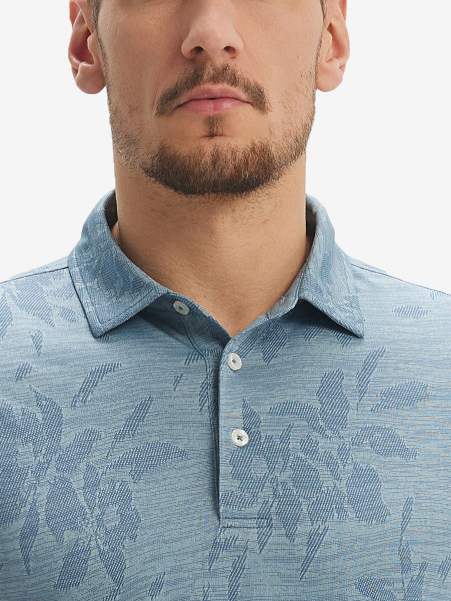 Breathable Jacquard Pattern 3-Button Golf Polo
