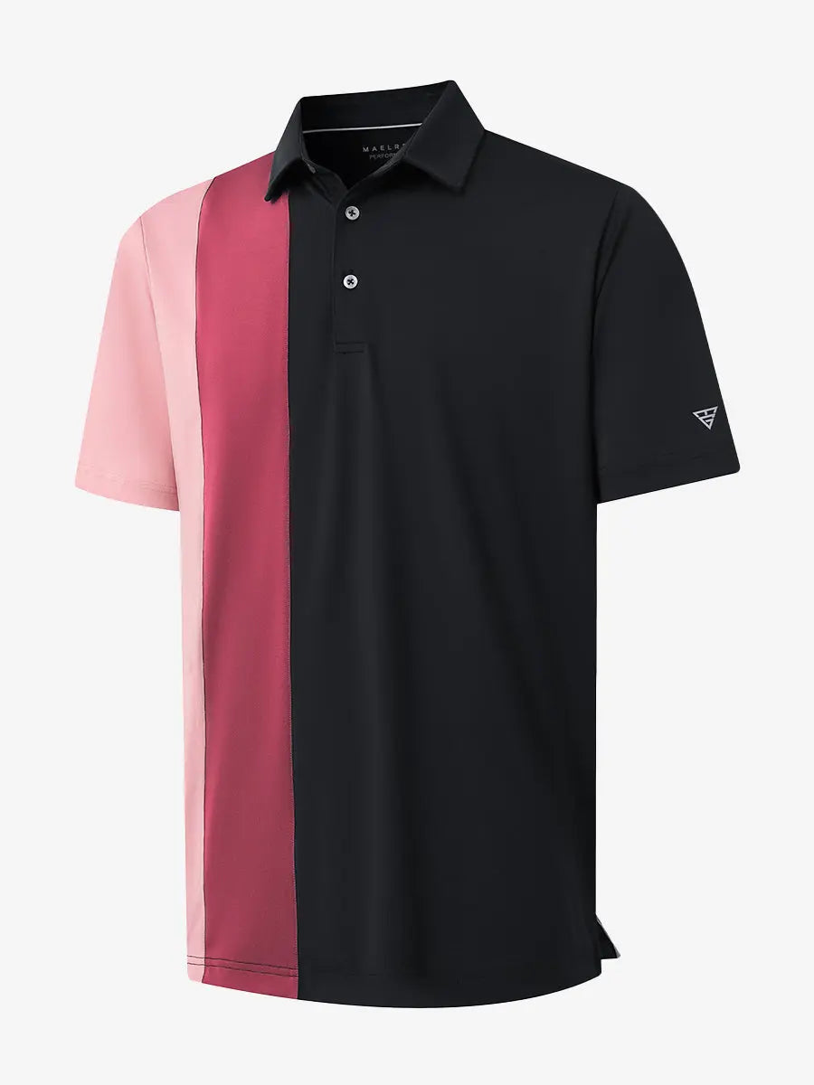 Moisture Wicking Color Block Polo Shirts