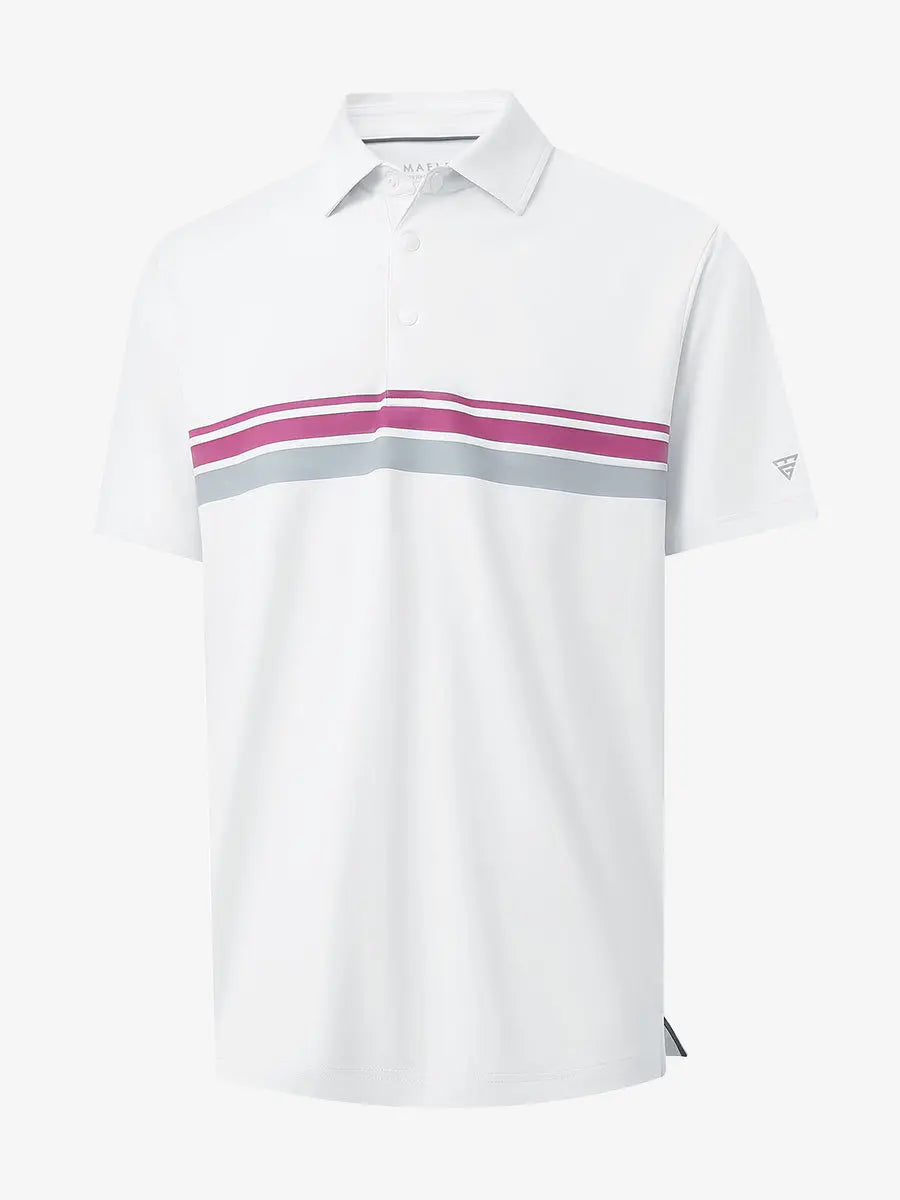 Stylish Chest Print Snap Polo