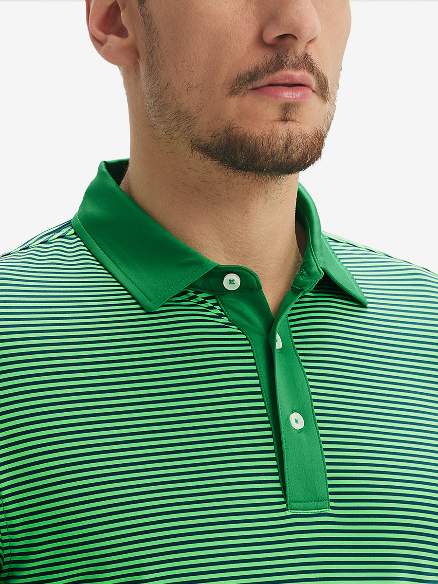 Upgraded Two-tone Striped Quick Dry Polo Shirt