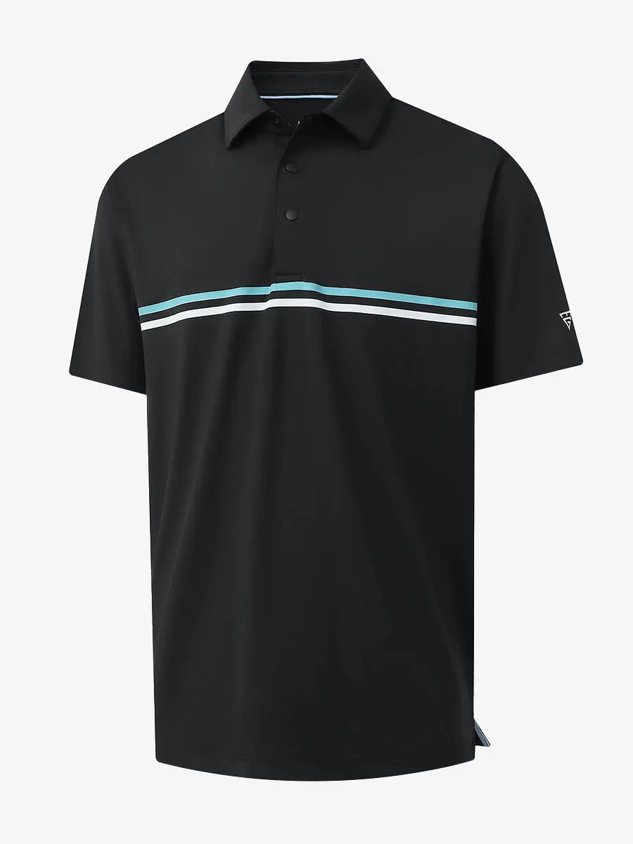 Stylish Chest Print Snap Polo