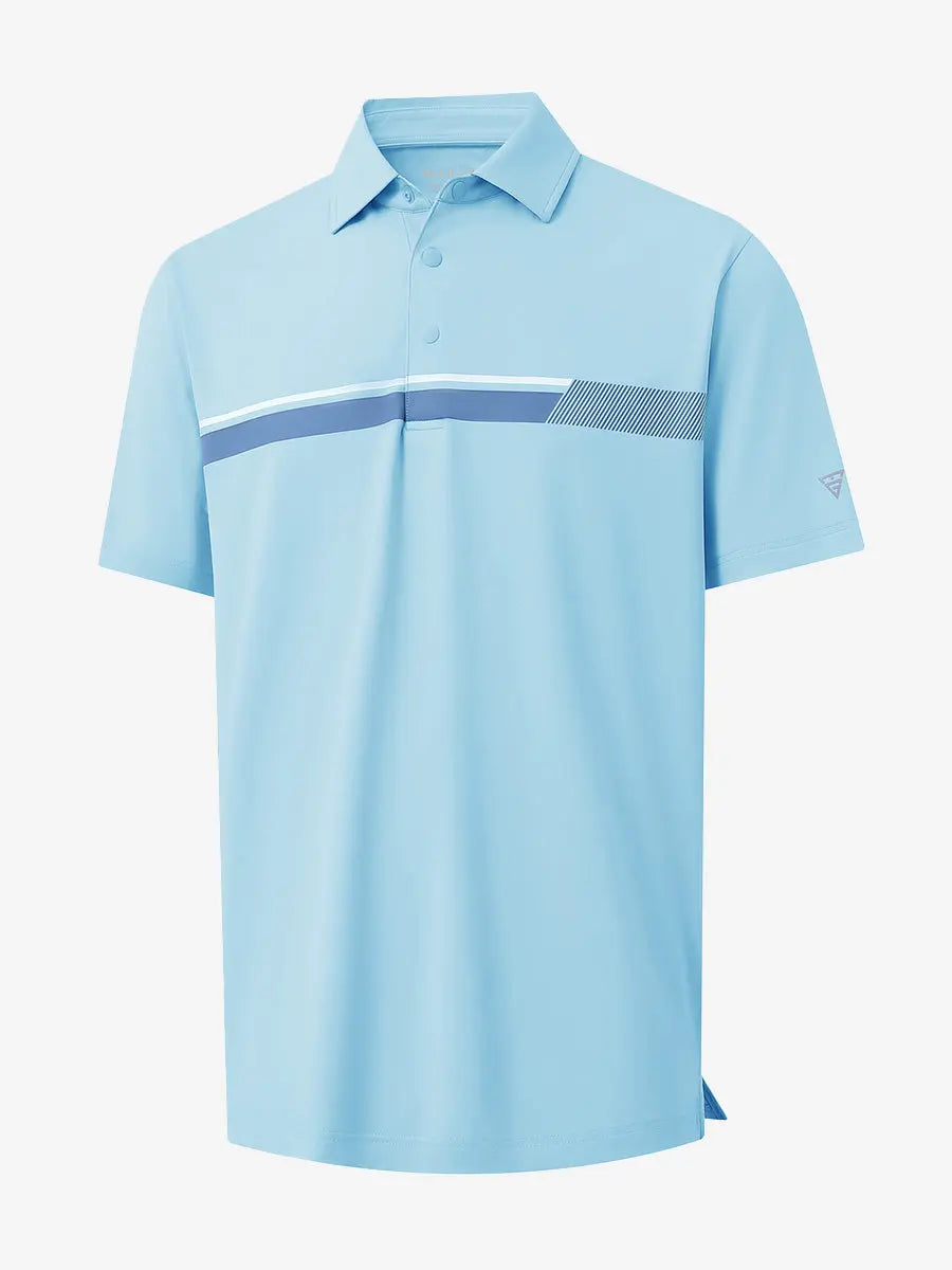 Stylish Chest Print Snap Polo