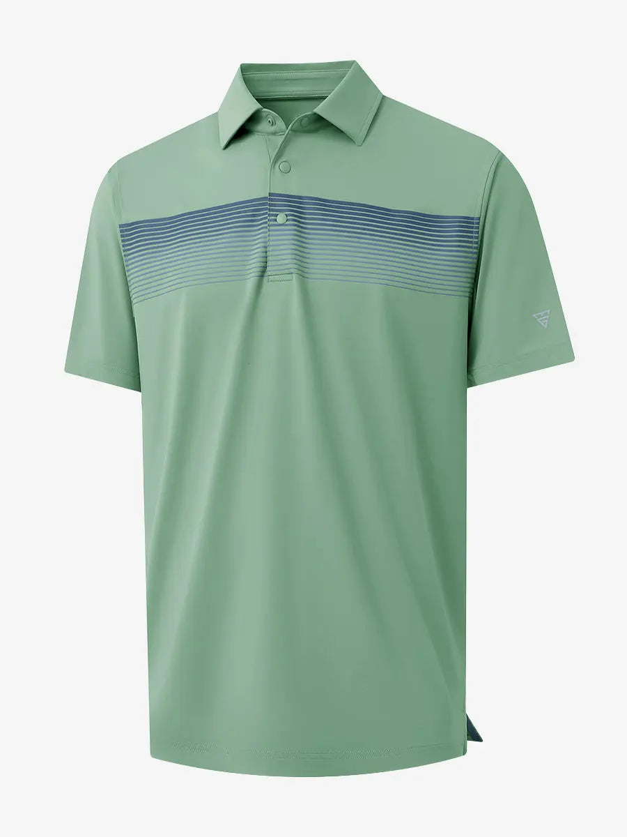 Stylish Chest Print Snap Polo