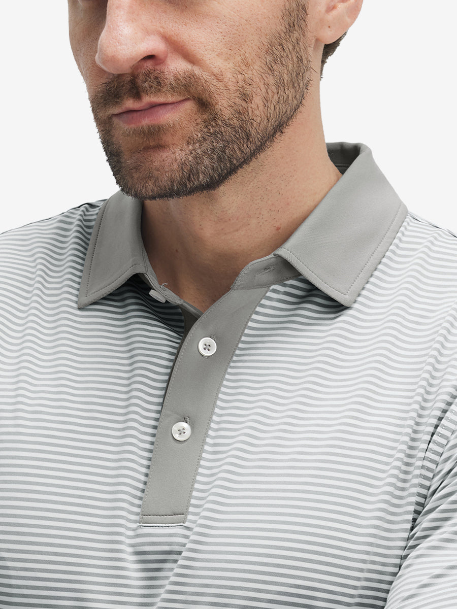 Upgraded Two-tone Striped Quick Dry Polo Shirt