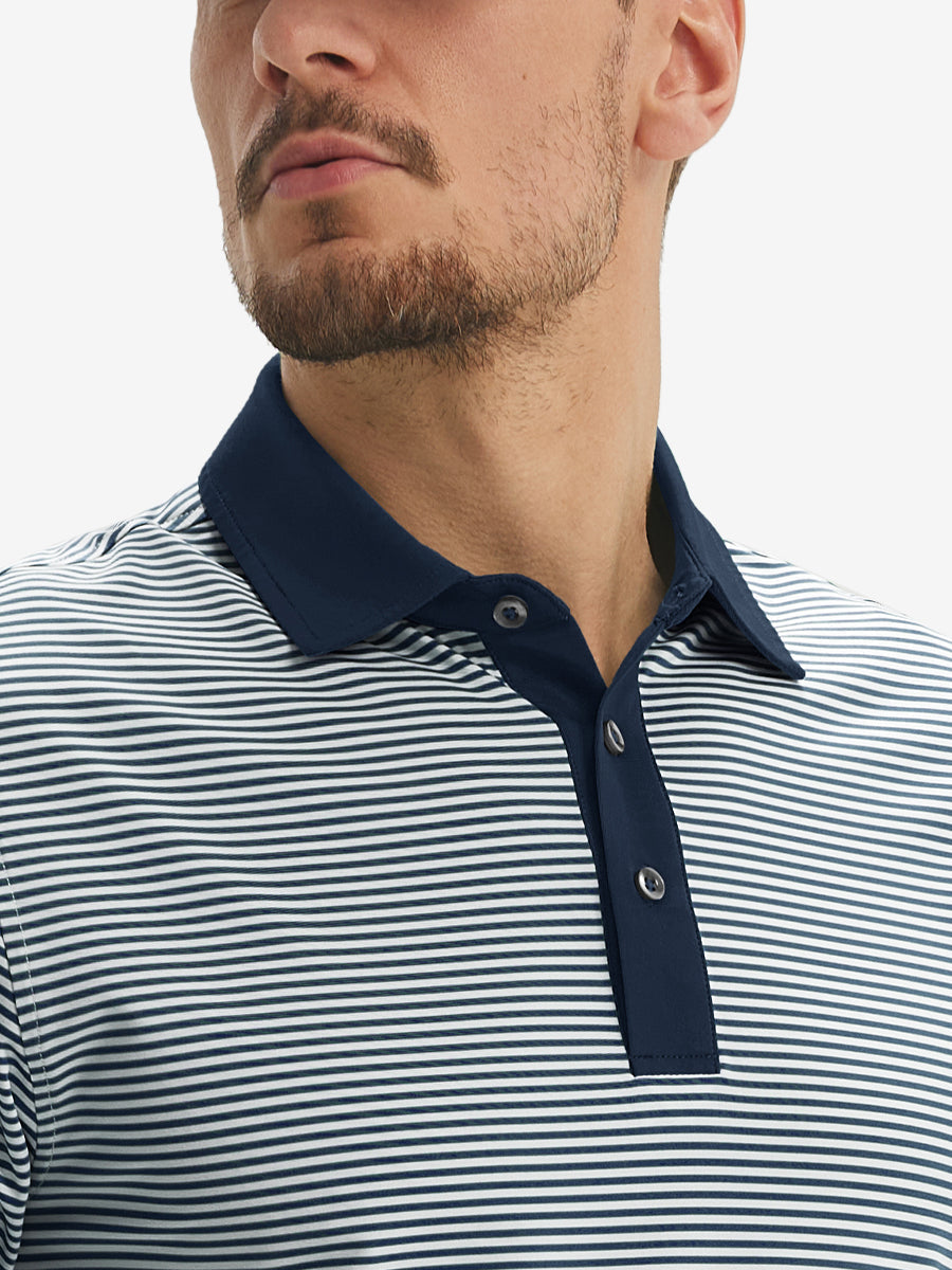 Upgraded Two-tone Striped Quick Dry Polo Shirt