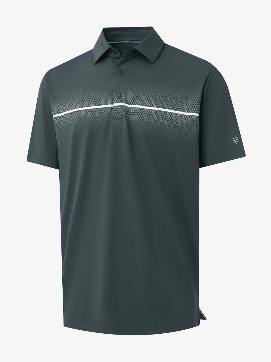 Stylish Chest Print Snap Polo