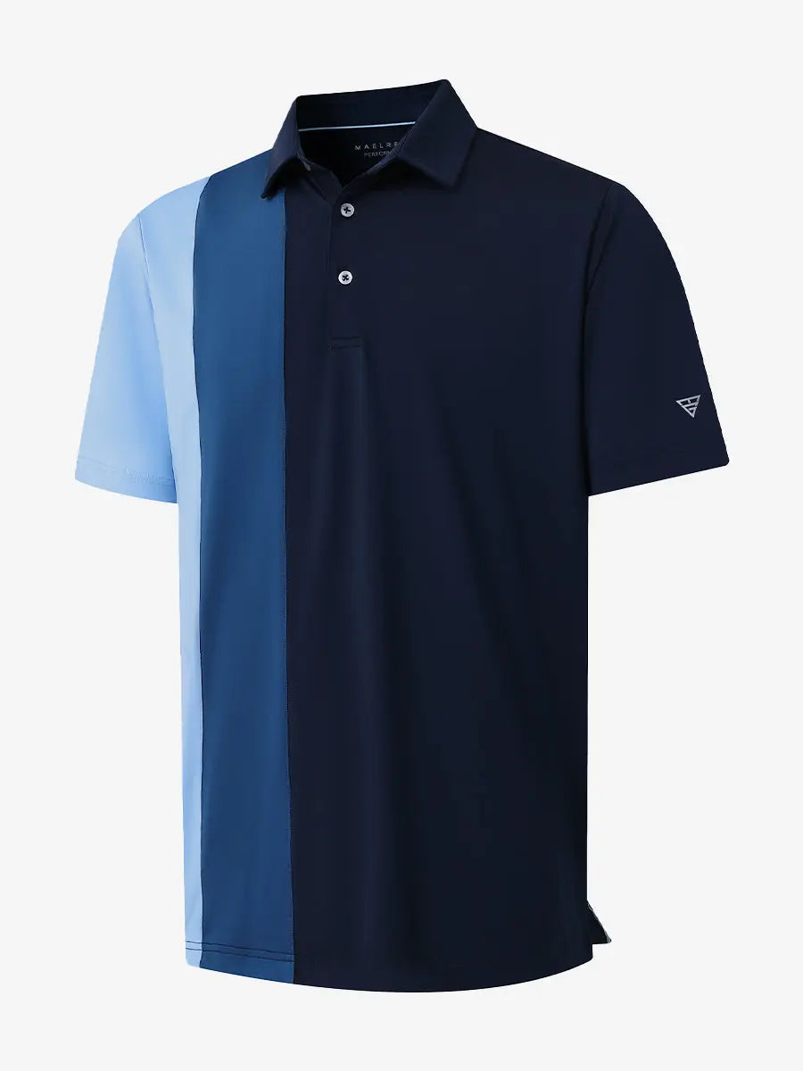 Moisture Wicking Color Block Polo Shirts
