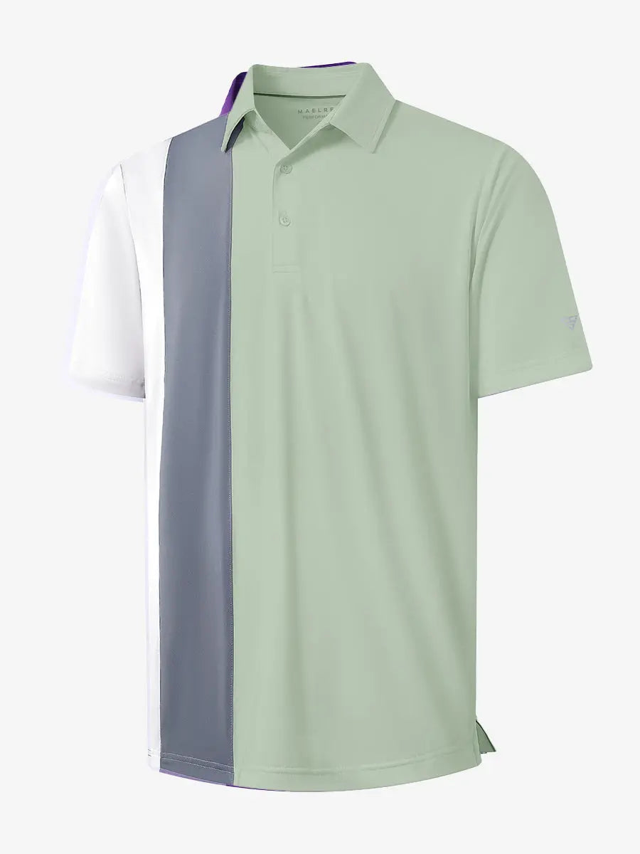 Moisture Wicking Color Block Polo Shirts