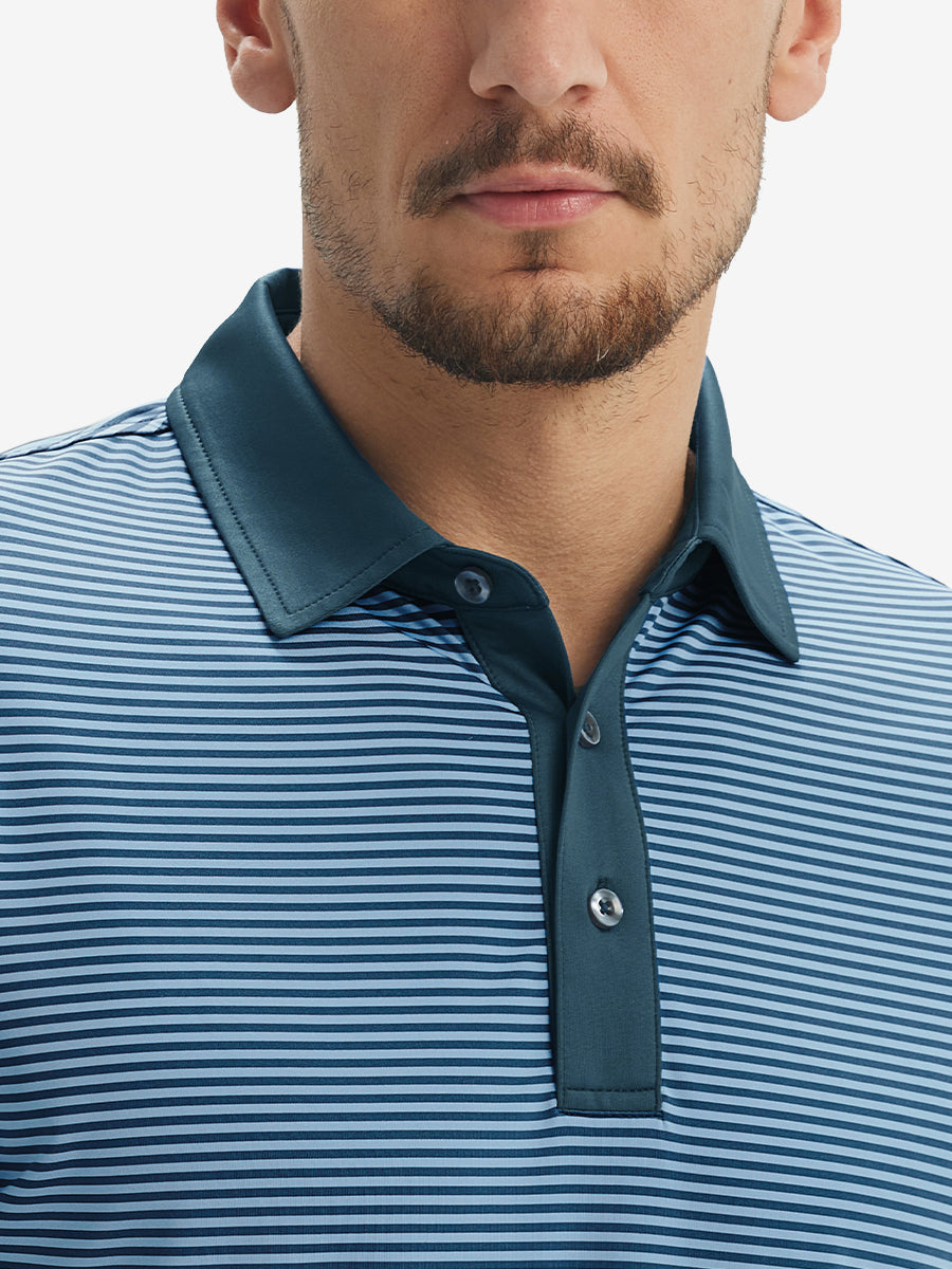 Upgraded Two-tone Striped Quick Dry Polo Shirt