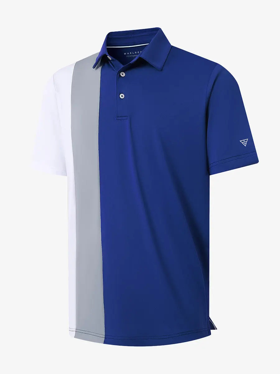 Moisture Wicking Color Block Polo Shirts