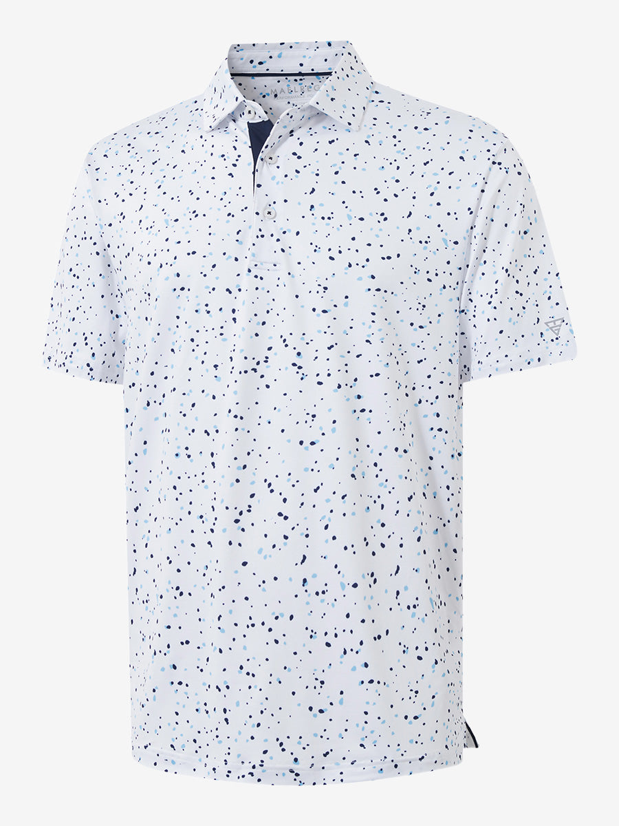 4 Way Stretch Print Collared Polo Shirts