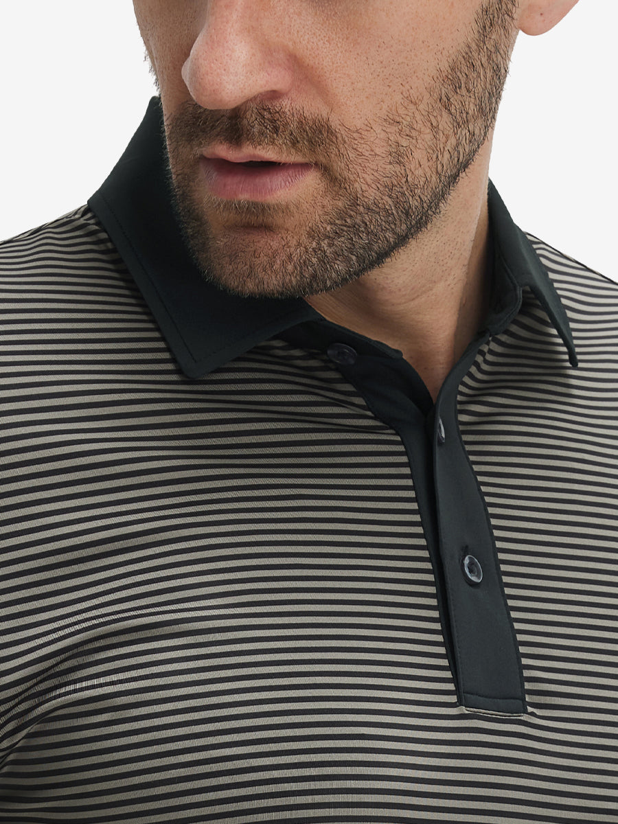 Upgraded Two-tone Striped Quick Dry Polo Shirt