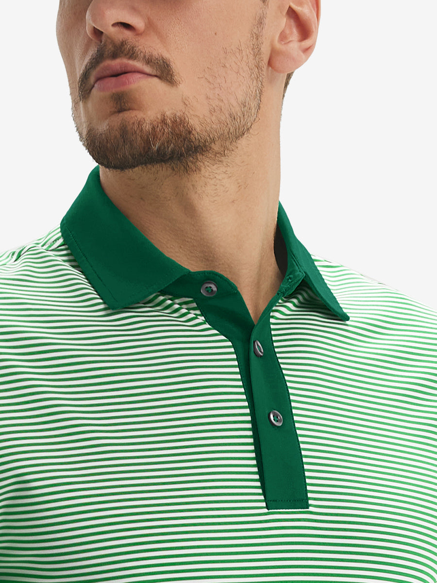 Upgraded Two-tone Striped Quick Dry Polo Shirt
