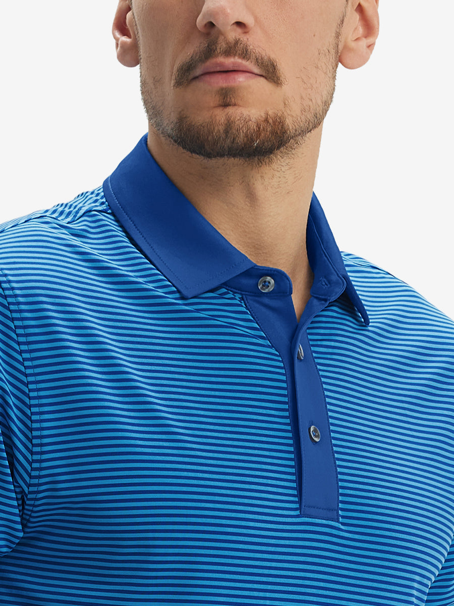 Upgraded Two-tone Striped Quick Dry Polo Shirt