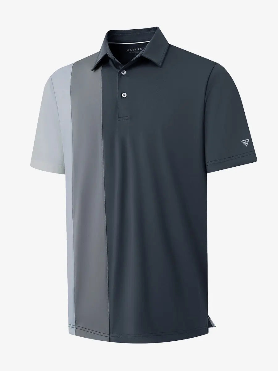 Moisture Wicking Color Block Polo Shirts