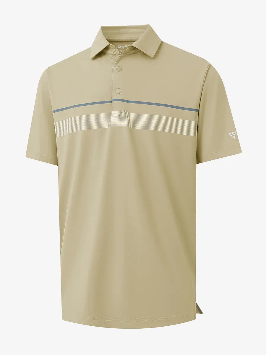 Stylish Chest Print Snap Polo