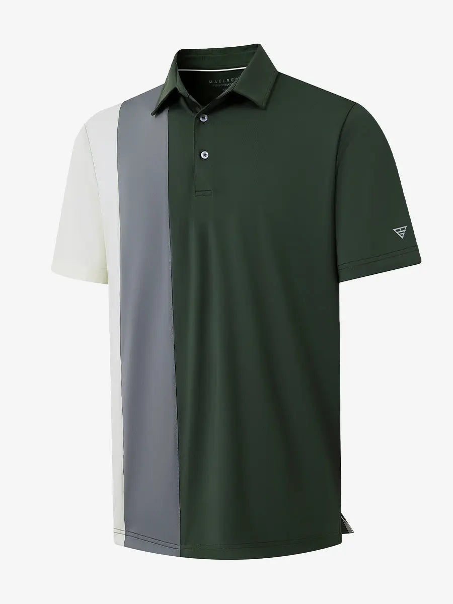 Moisture Wicking Color Block Polo Shirts