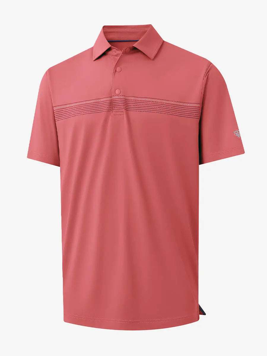 Stylish Chest Print Snap Polo
