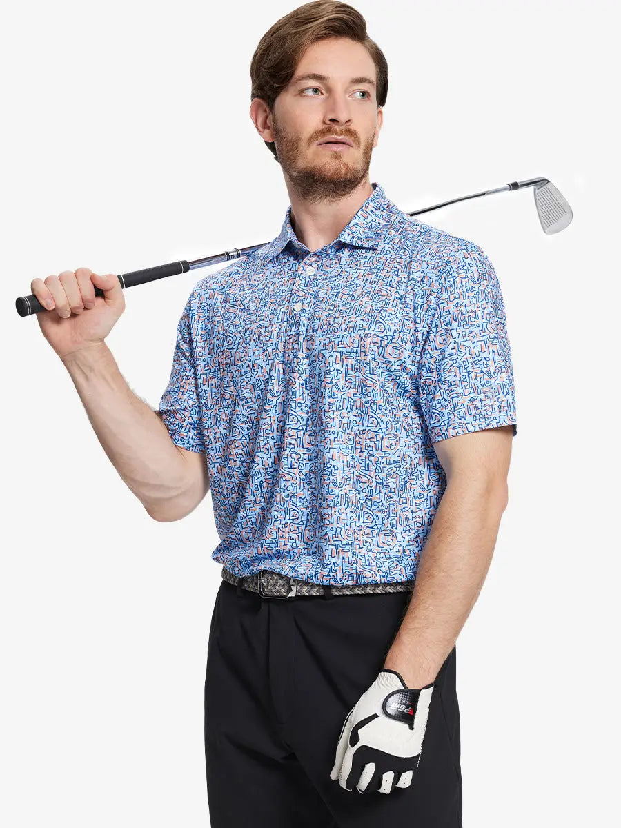 Performance Quick Dry Print Golf Polos