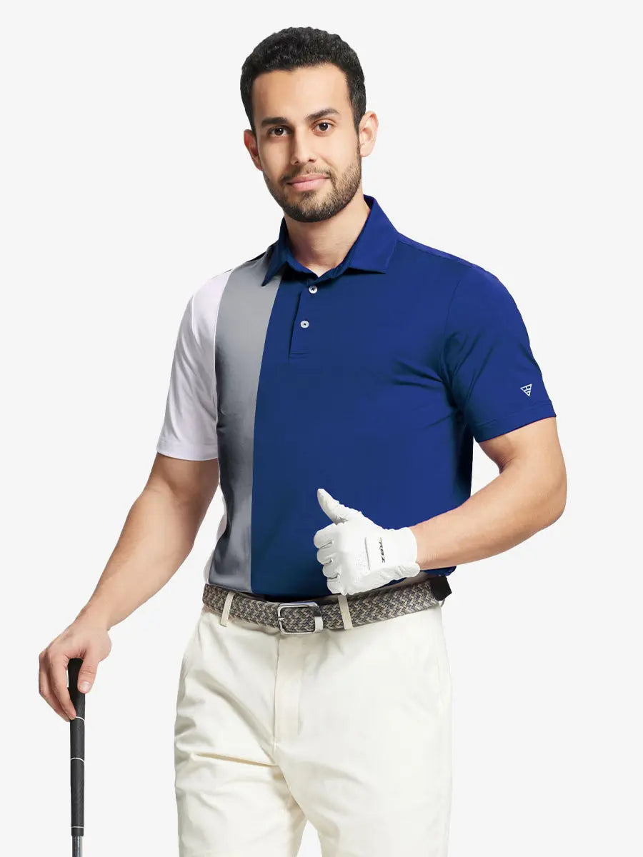 Moisture Wicking Color Block Polo Shirts