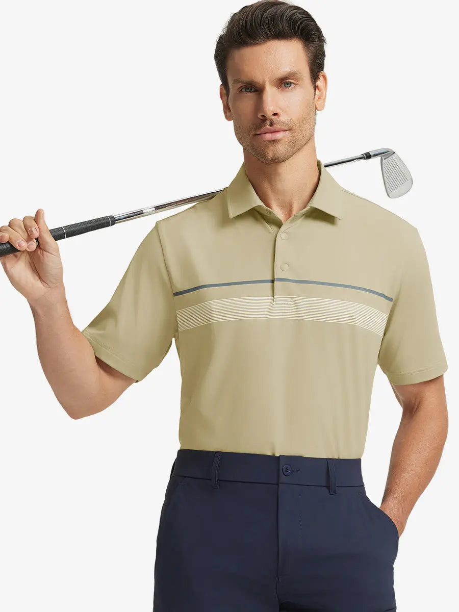 Stylish Chest Print Snap Polo