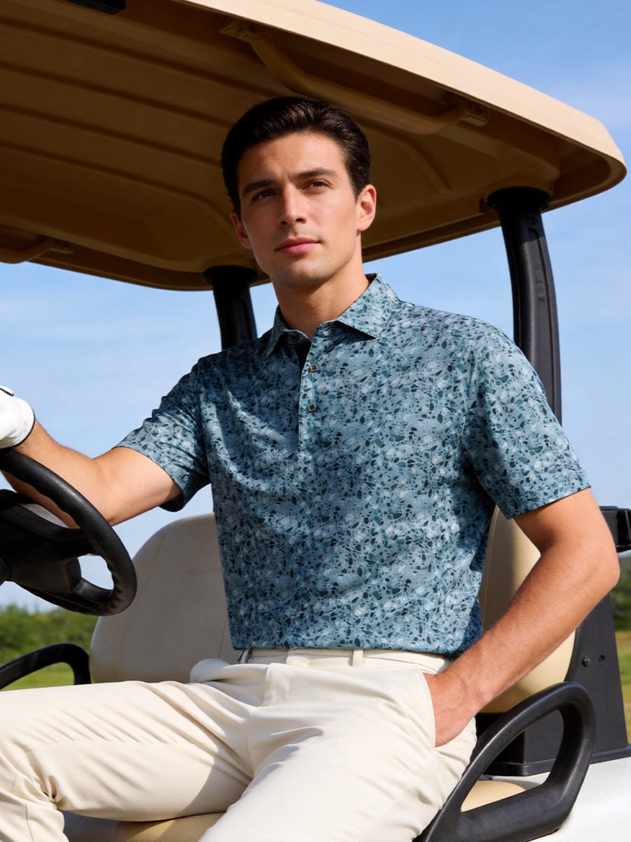 Performance Quick Dry Print Golf Polos