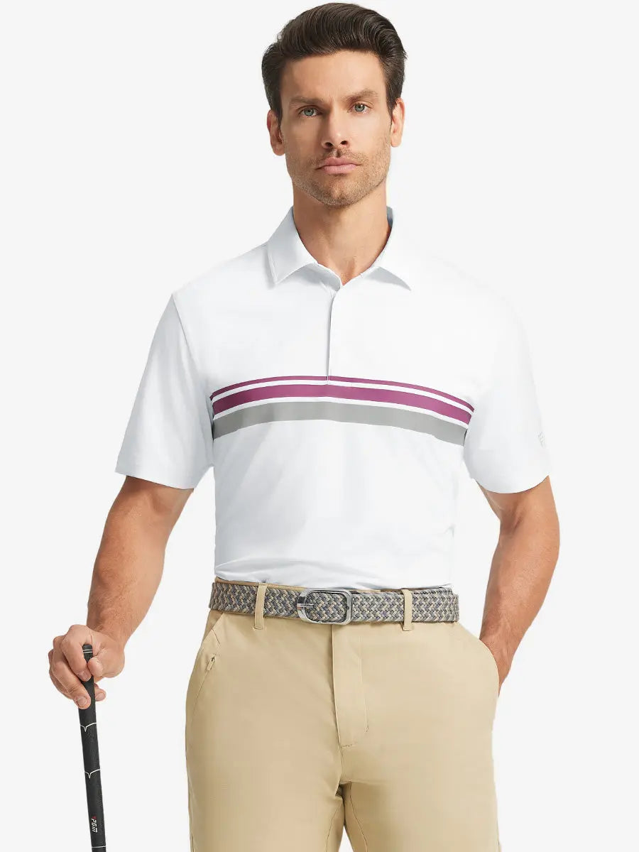 Stylish Chest Print Snap Polo
