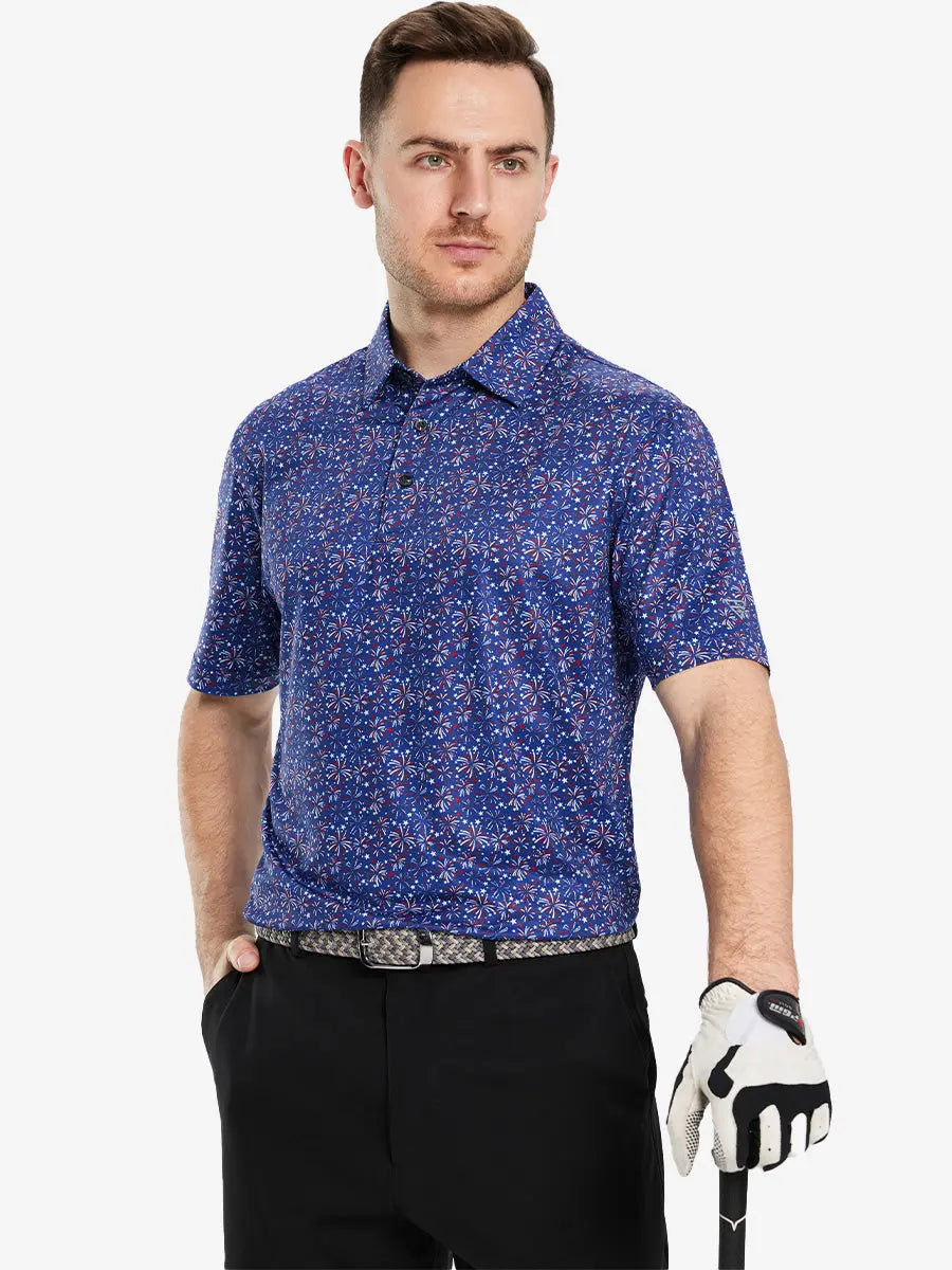 Performance Quick Dry Print Golf Polos