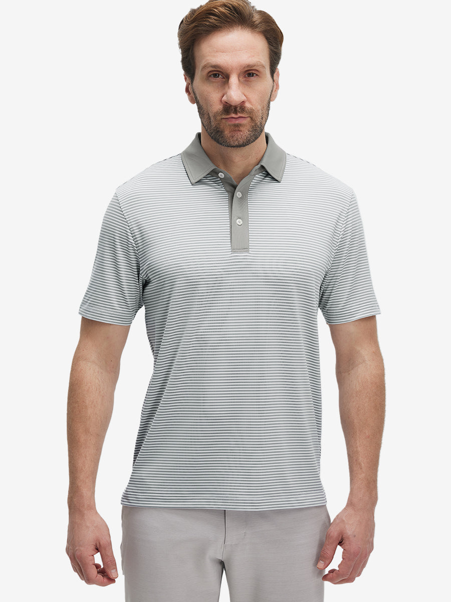 Upgraded Two-tone Striped Quick Dry Polo Shirt