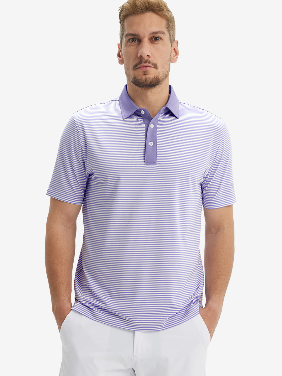 Upgraded Two-tone Striped Quick Dry Polo Shirt