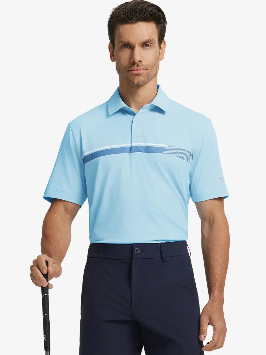 Stylish Chest Print Snap Polo